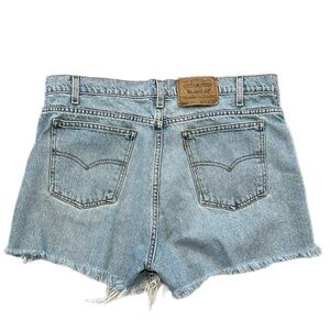 Vintage Levi’s Orange Tab Cutoff Shorts – Light Wash High-Rise Denim 36” waist